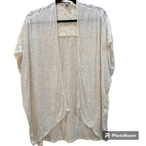 NORDSTROM HIP Lace Panel Open Kimono Kaftan Cardigan Top - size XS
